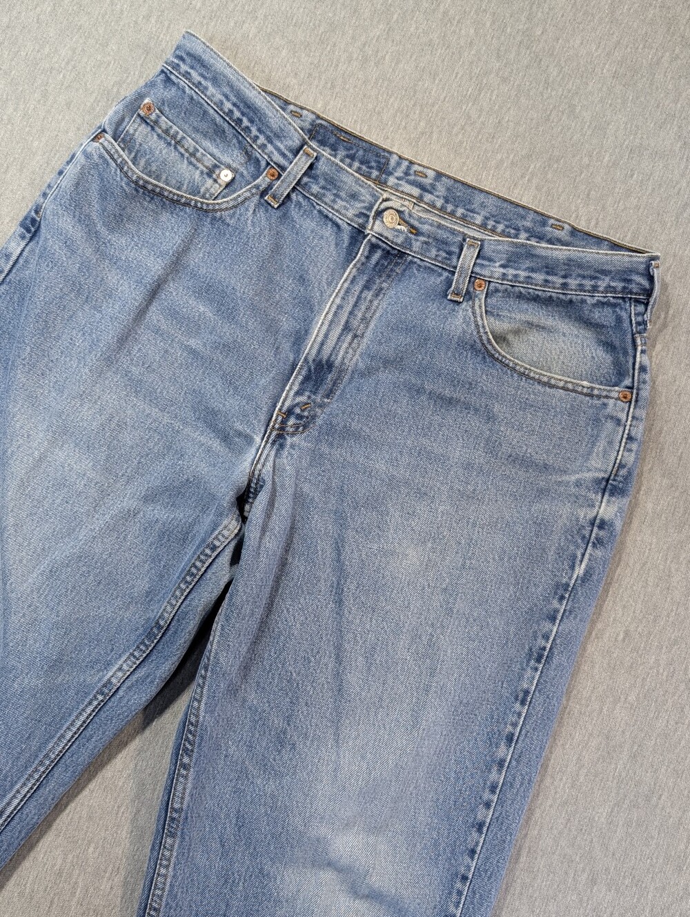 Vintage Levi's 535 Euro Fit Wide Leg Jeans Men's 38 X 34 Blue Distressed
